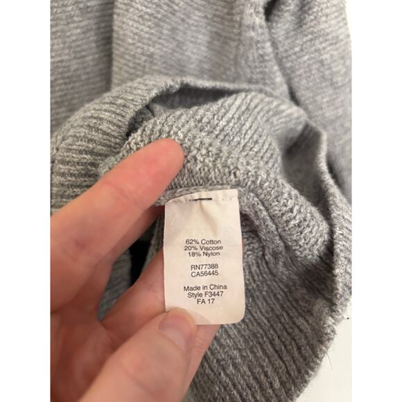 Madewell Sweater Women XL Gray Riverside Texture Crew Neck Pullover F3447 Cotton - Picture 4 of 4